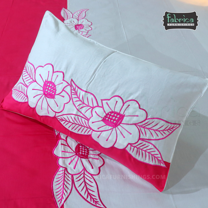 Fabby Decor Designer Embroidered king Size Bed Sheets