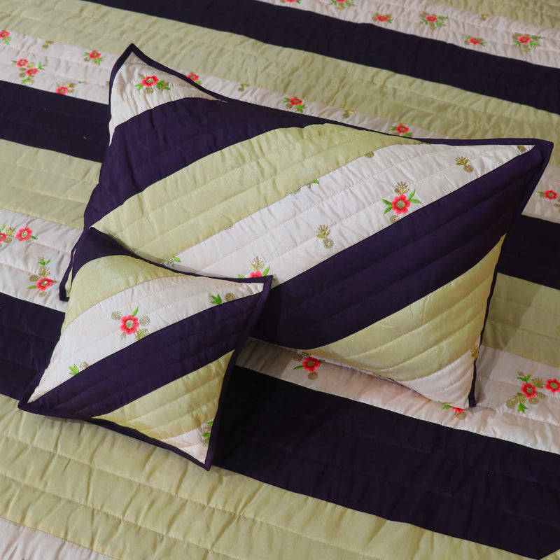 Fabby Decor Designer King Size Embroidered Quilted Bedcover