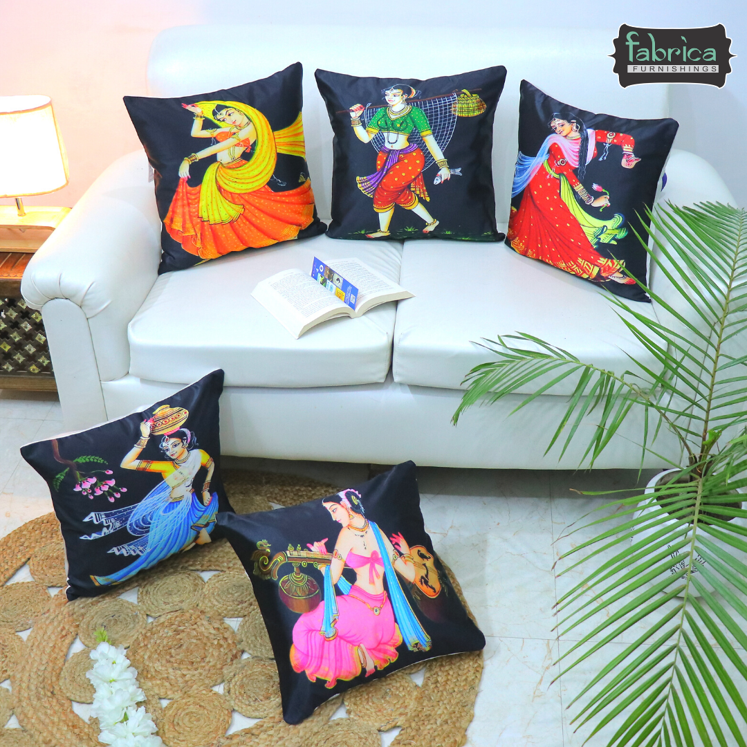 Anita's Royal Digital  Cushion Covers (SET OF 5).