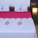 Fabby Decor Designer Embroidered king Size Bed Sheets