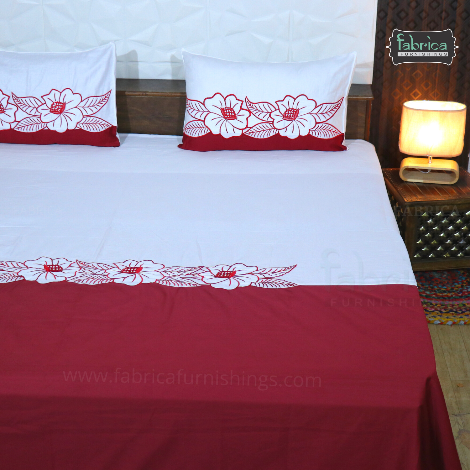 Fabby Decor Designer Embroidered king Size Bed Sheets